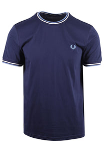 FRED PERRY TWIN TIPPED T-SHIRT TWILIGHT NAVY/ECRU/ACE BLUE