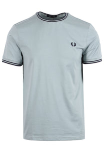 FRED PERRY TWIN TIPPED T-SHIRT silver blue/dark airforce Fred Perry Michael Stewart Menswear  T-Shirts