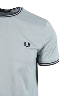 FRED PERRY TWIN TIPPED T-SHIRT silver blue/dark airforce Fred Perry Michael Stewart Menswear  T-Shirts