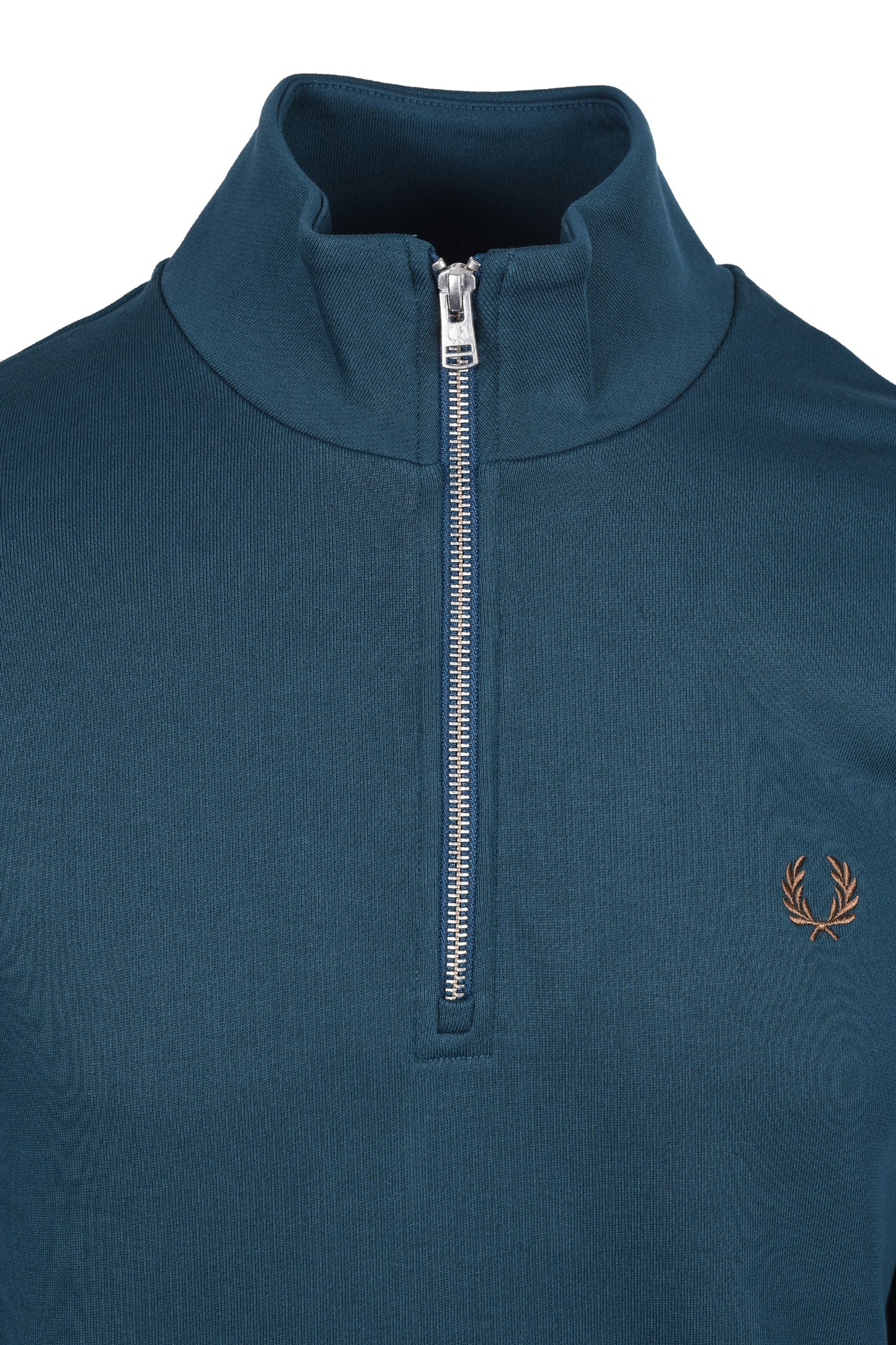 Fred Perry Half Zip Sweatshirt Dark Petrol/Shaded Stone