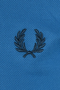 FRED PERRY TWIN TIPPED POLO SHIRT COURT BLUE/SHADED STONE/DARK PETROL Fred Perry