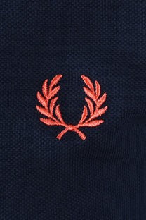 FRED PERRY TWIN TIPPED POLO SHIRT TENNIS BLUE/SILKY PEACH/FLAMINGO TAN Fred Perry