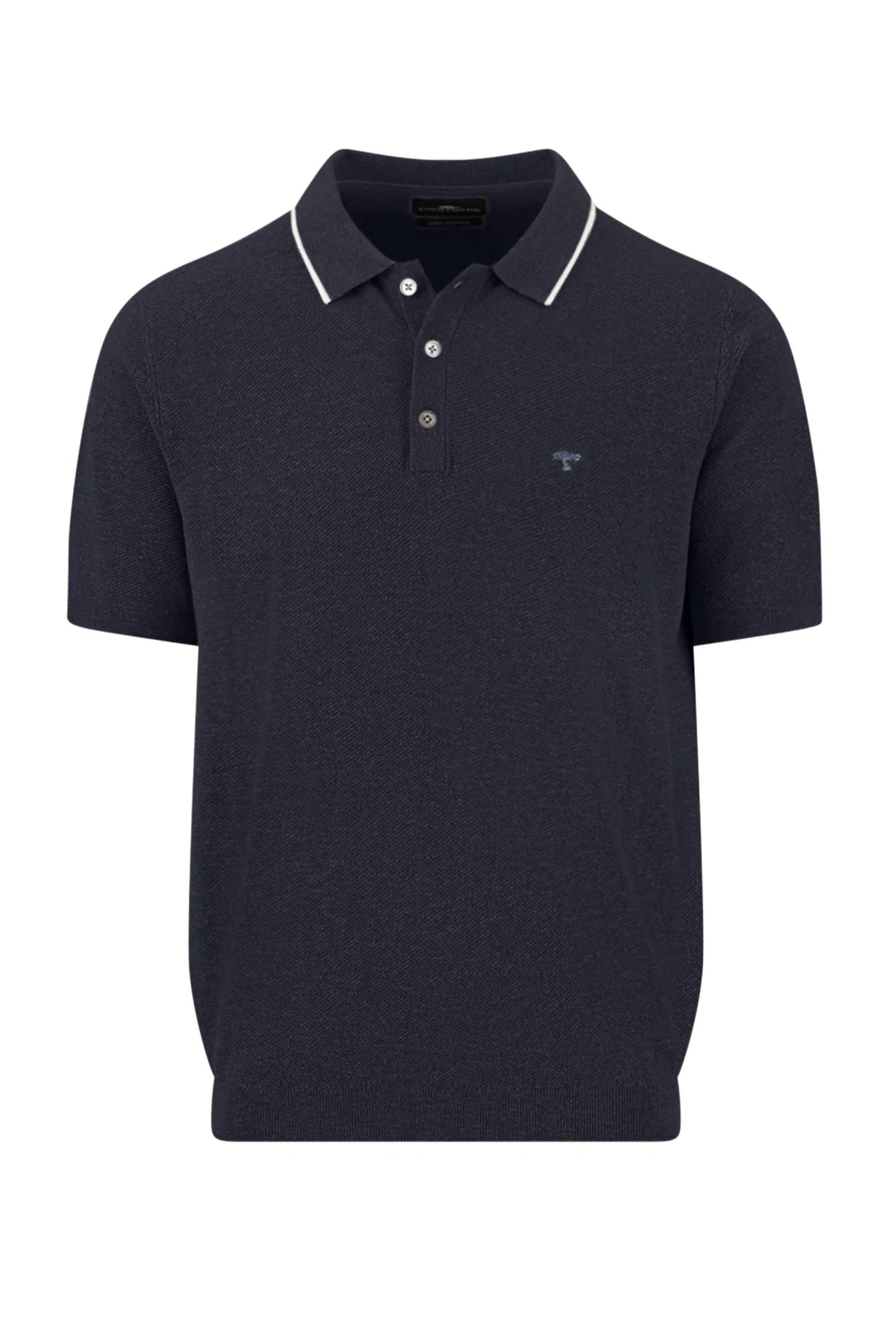 FYNCH-HATTON KNITTED POLO SHIRT NAVY