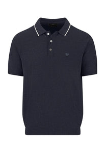 FYNCH-HATTON KNITTED POLO SHIRT NAVY Fynch-Hatton