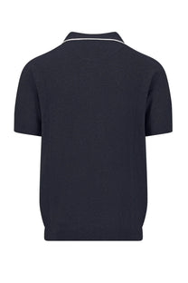 FYNCH-HATTON KNITTED POLO SHIRT NAVY Fynch-Hatton