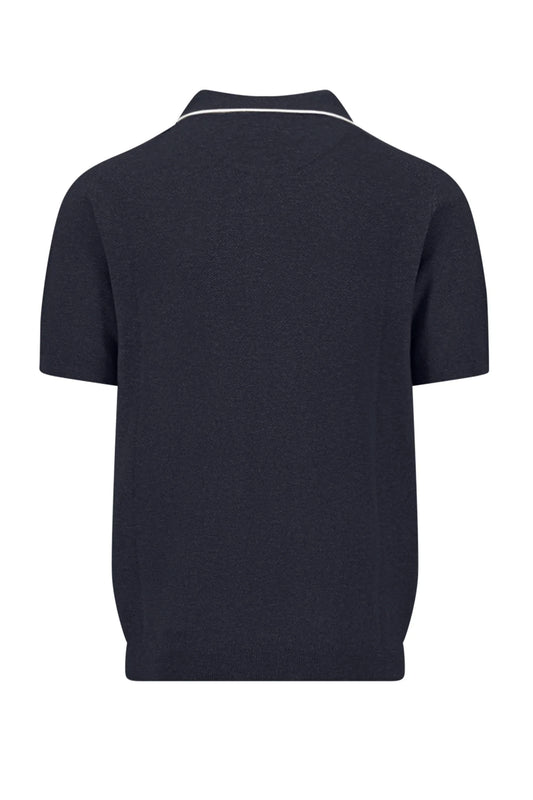 FYNCH-HATTON KNITTED POLO SHIRT NAVY