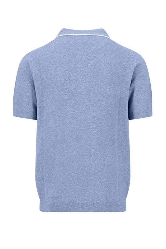 FYNCH-HATTON KNITTED POLO SHIRT NEW BREEZE