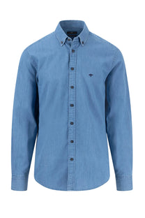 FYNCH-HATTON LONG SLEEVED DENIM SHIRT CRYSTAL BLUE Fynch-Hatton