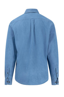 FYNCH-HATTON LONG SLEEVED DENIM SHIRT CRYSTAL BLUE Fynch-Hatton