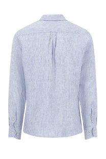 FYNCH-HATTON LONG SLEEVED LINEN SHIRT HARBOUR BLUE STRIPE Fynch-Hatton
