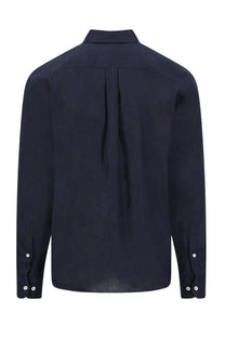 FYNCH-HATTON LONG SLEEVED LINEN SHIRT NAVY Fynch-Hatton