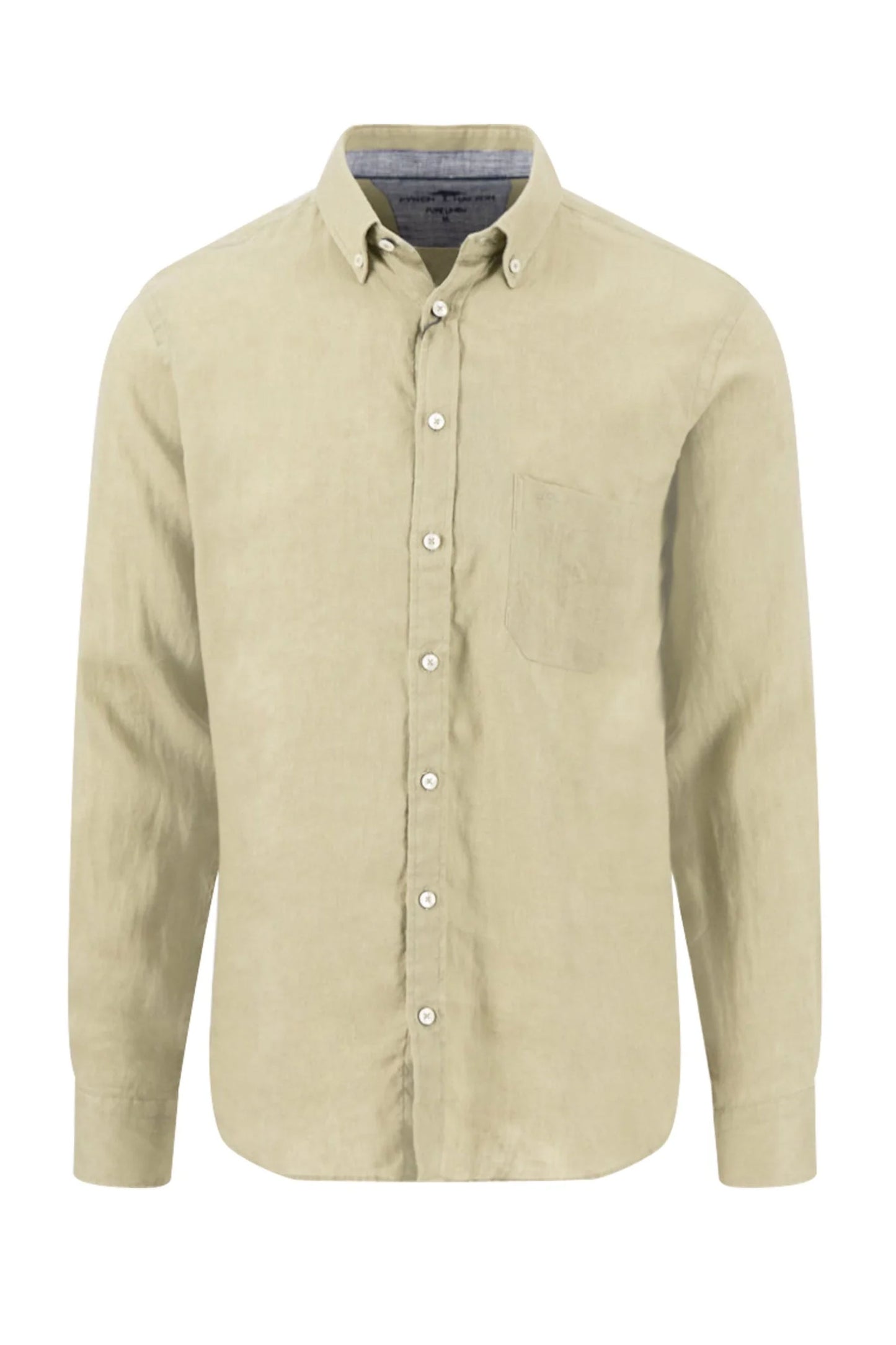 FYNCH-HATTON LONG SLEEVED LINEN SHIRT PISTACHIO