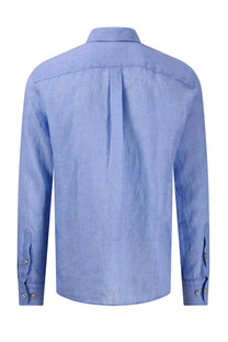 FYNCH-HATTON LONG SLEEVED LINEN SHIRT STRONG BLUE Fynch-Hatton