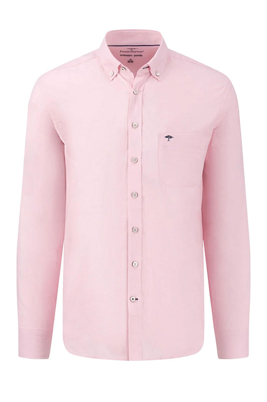FYNCH-HATTON OXFORD LONG SLEEVE SHIRT PINK