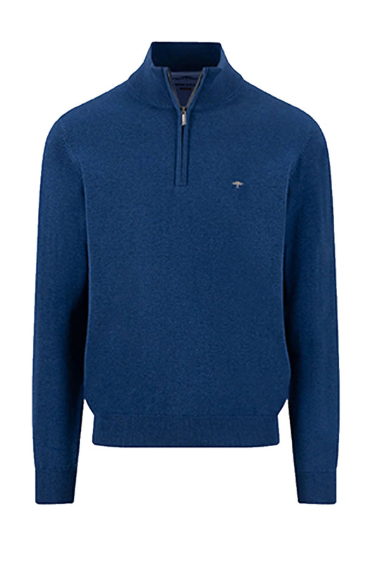 FYNCH-HATTON TROYER HALF ZIP KNITWEAR MIDNIGHT