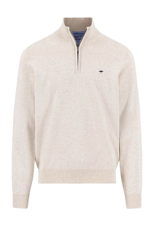 FYNCH-HATTON TROYER HALF ZIP KNITWEAR NEW OFF WHITE