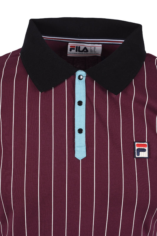 Fila Vintage BB1 Striped Polo Blue/Burgundy