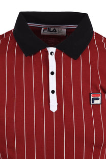 Fila Vintage FILA BB1 CLASSIC STRIPED POLO SUNDRIED TOMATO/ BLACK Fila Vintage Michael Stewart Menswear  Polo Shirts