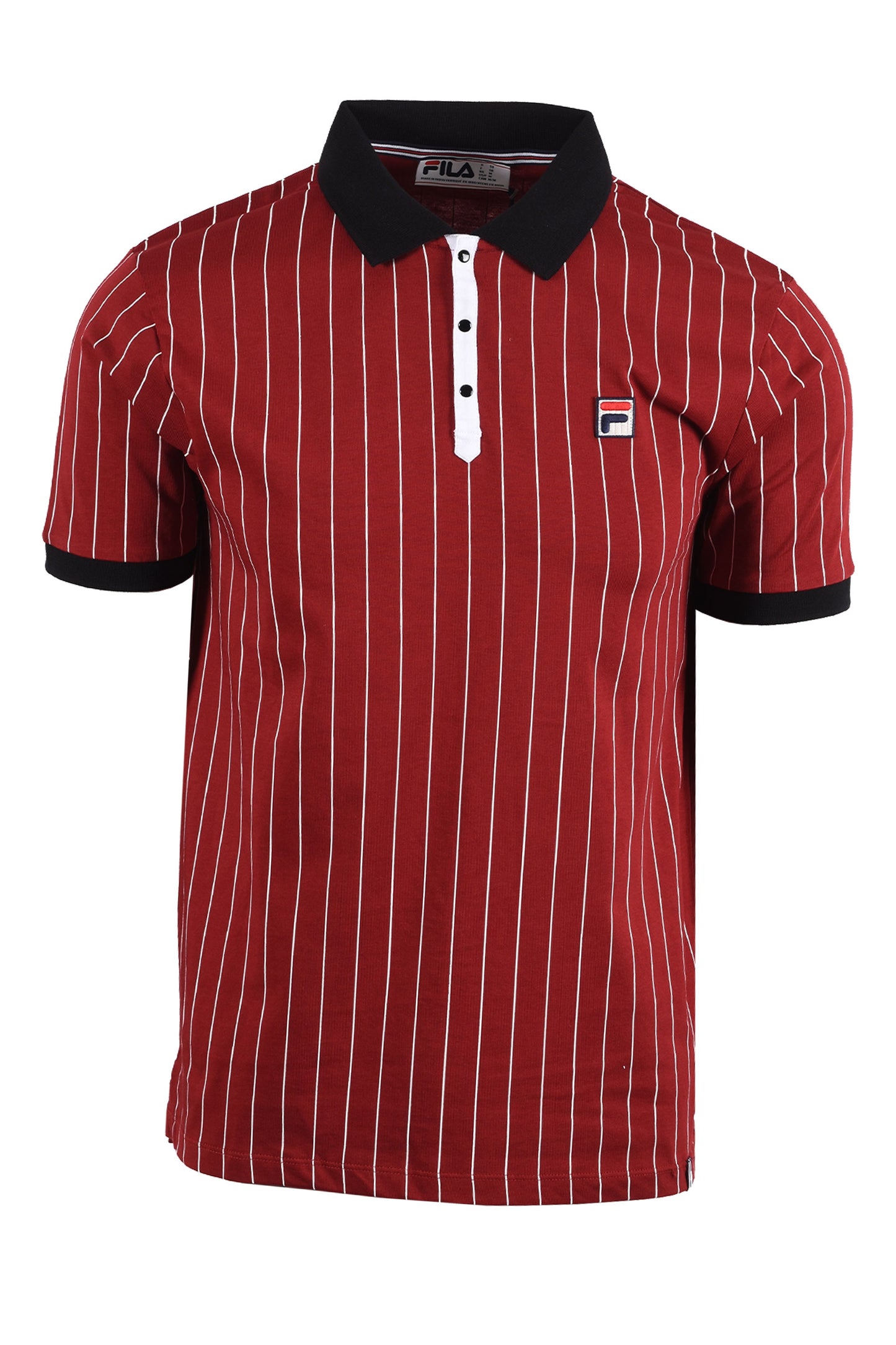 Fila Vintage FILA BB1 CLASSIC STRIPED POLO SUNDRIED TOMATO/ BLACK Fila Vintage Michael Stewart Menswear  Polo Shirts