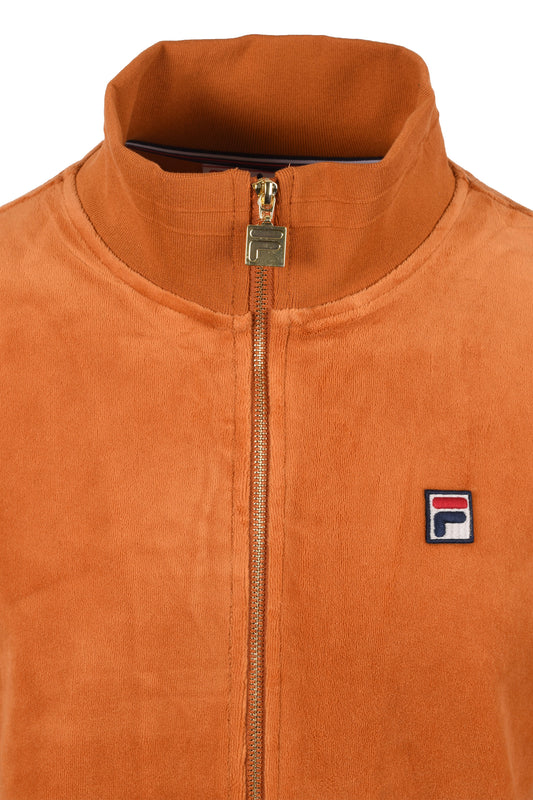 Fila Vintage Nero Velour Track Top Pumpkin Spice