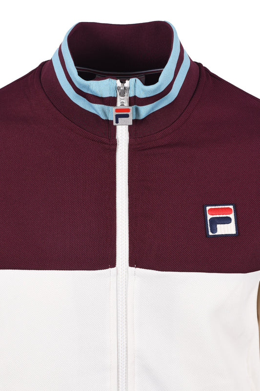Fila Vintage Tie Breaker Track Jacket White/Blue/Burgundy