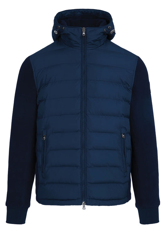 SANDBANKS OUTLANDER POLAR FLEECE HOODED HYBRID JACKET NAVY