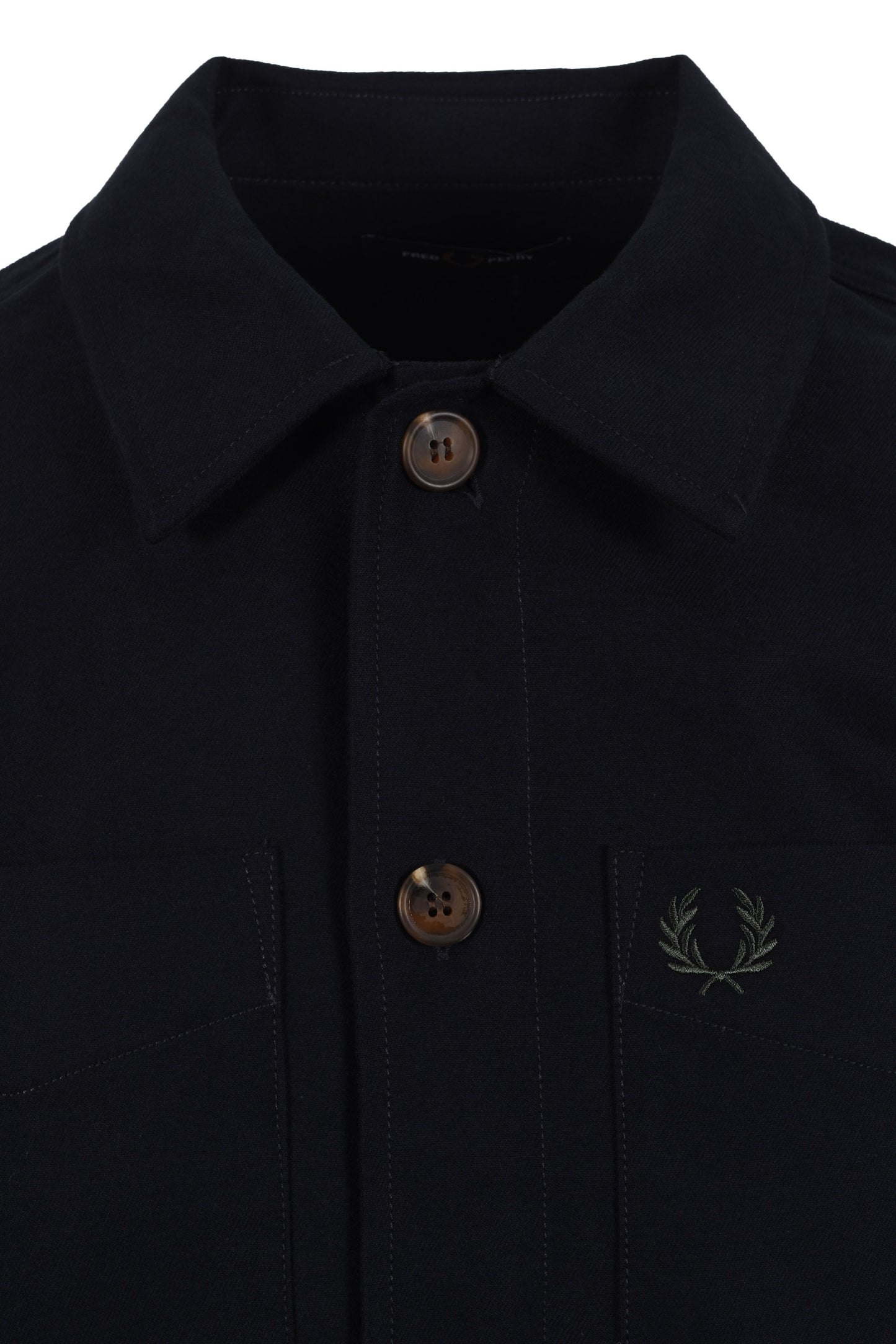 Fred Perry Brushed Twill Overshirt Black