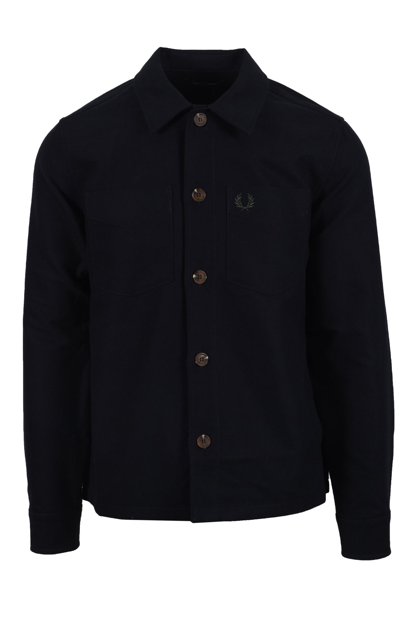 Fred Perry Brushed Twill Overshirt Black