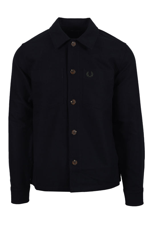 Fred Perry Brushed Twill Overshirt Black