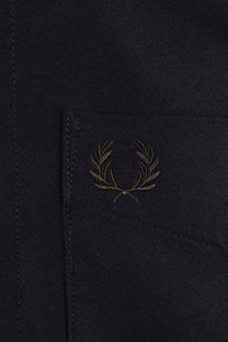 Fred Perry Brushed Twill Overshirt Black Fred Perry Michael Stewart Menswear  Shirts