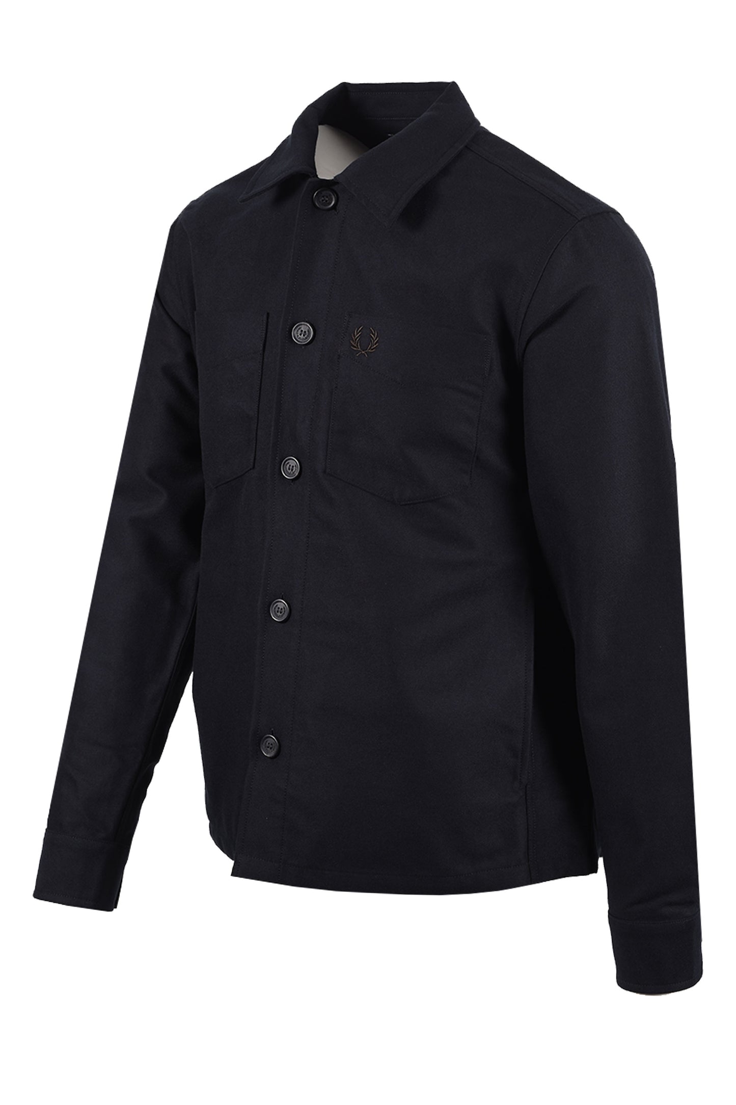 Fred Perry Brushed Twill Overshirt Black Fred Perry Michael Stewart Menswear  Shirts