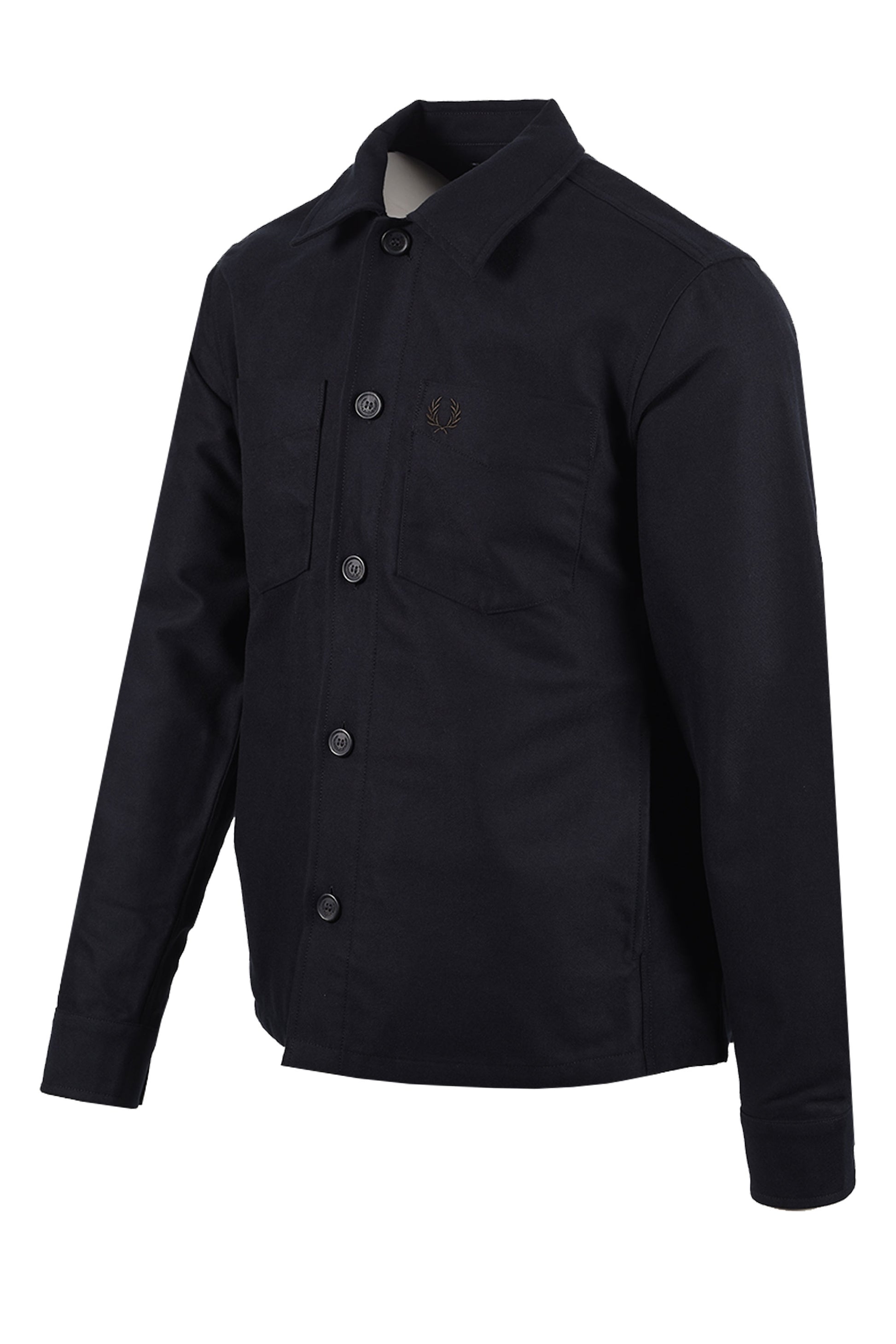 Fred Perry Brushed Twill Overshirt Black Fred Perry Michael Stewart Menswear  Shirts