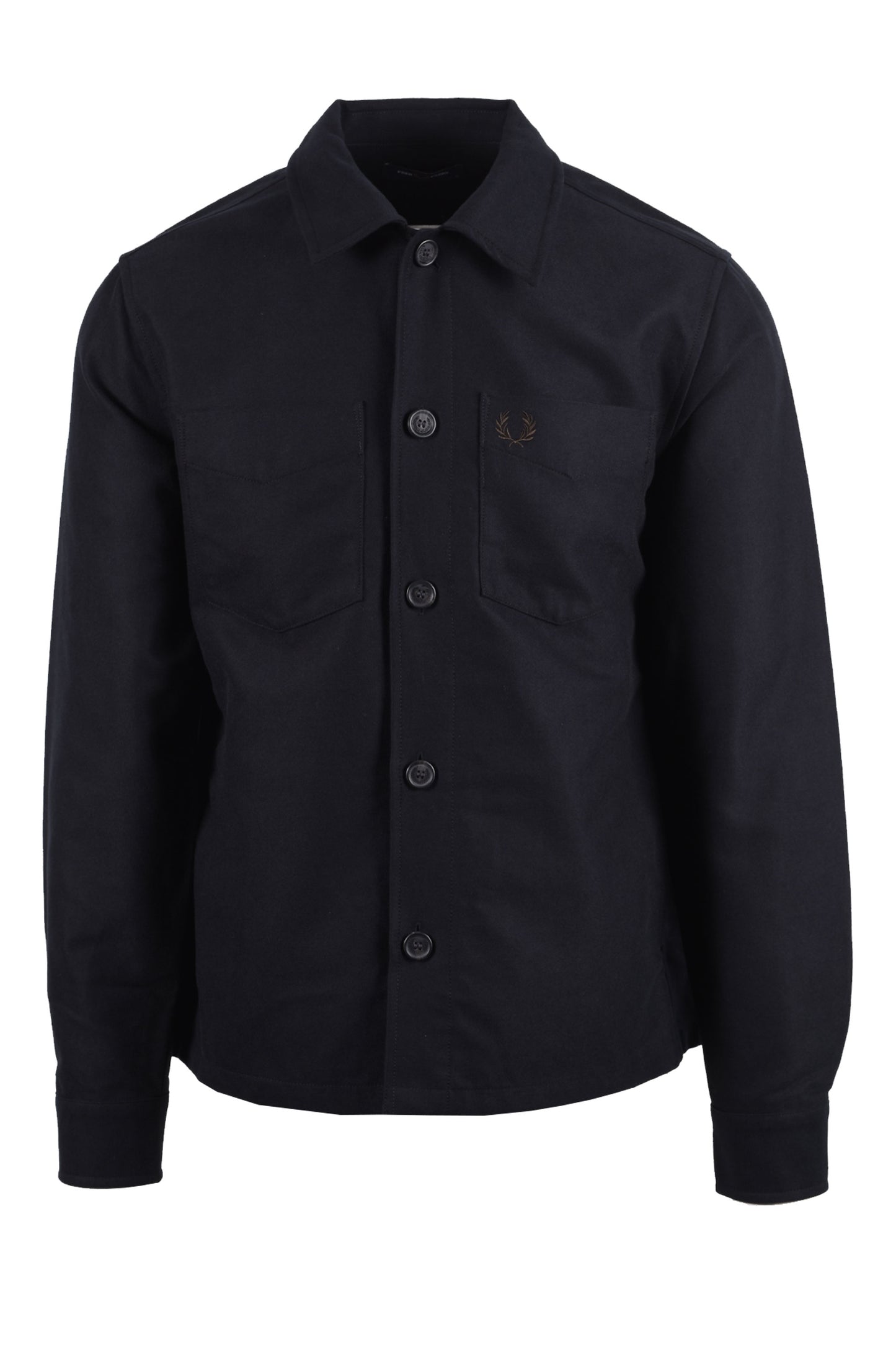 Fred Perry Brushed Twill Overshirt Black Fred Perry Michael Stewart Menswear  Shirts