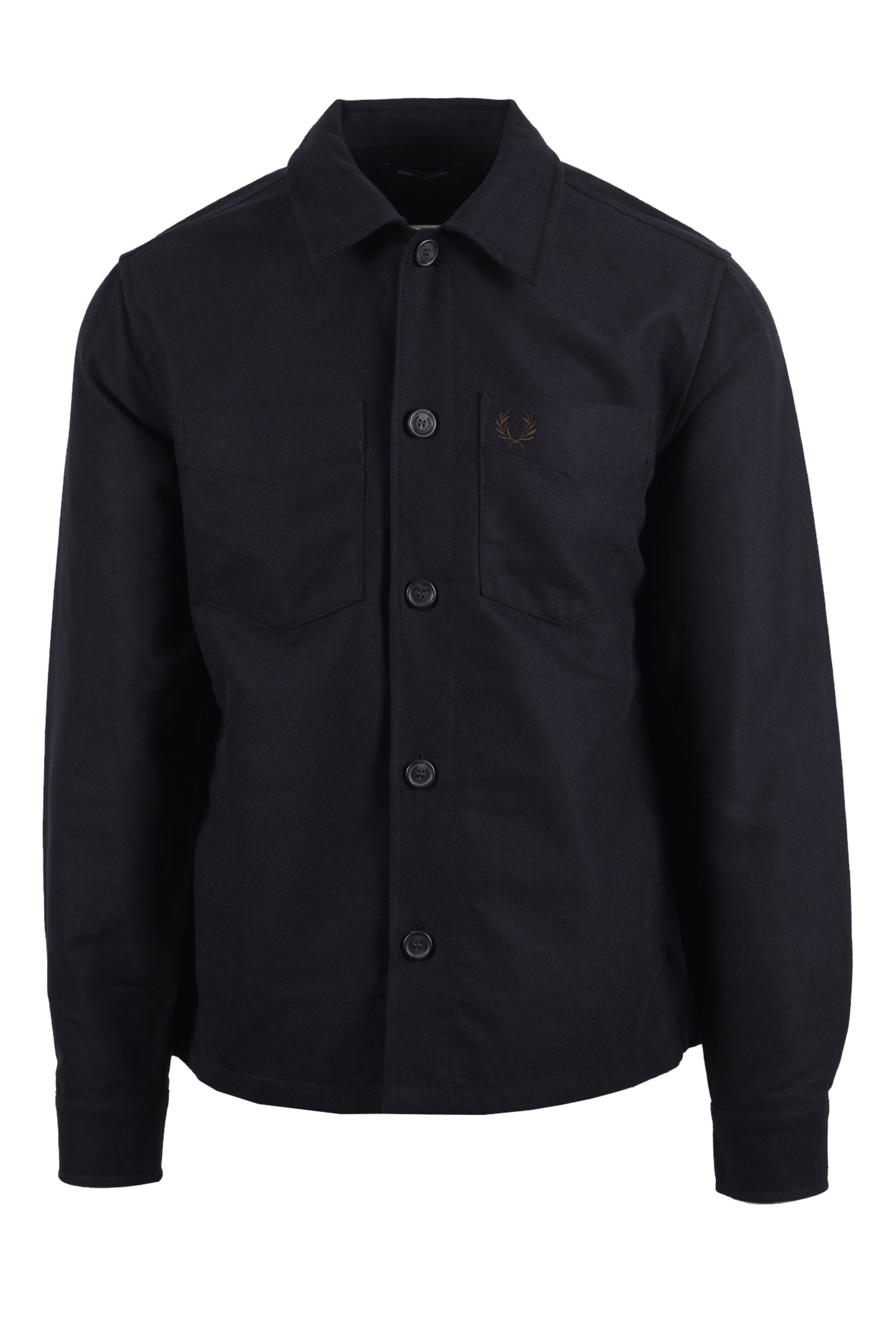 Fred Perry Brushed Twill Overshirt Black Fred Perry Michael Stewart Menswear  Shirts
