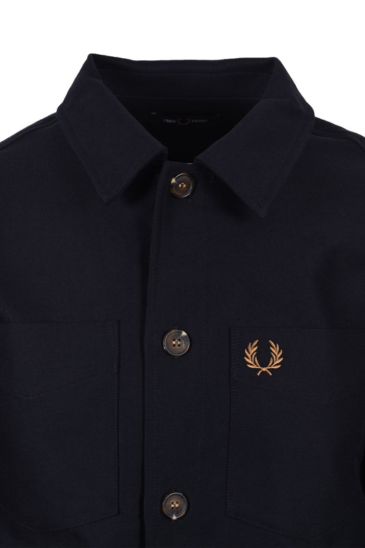 Fred Perry Brushed Twill Overshirt Navy