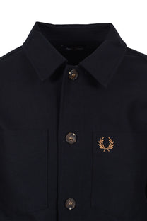 Fred Perry Brushed Twill Overshirt Navy Fred Perry