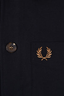 Fred Perry Brushed Twill Overshirt Navy Fred Perry