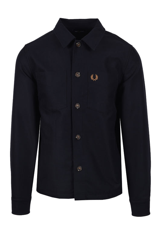 Fred Perry Brushed Twill Overshirt Navy