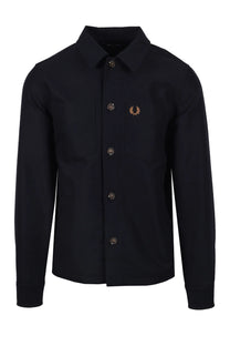 Fred Perry Brushed Twill Overshirt Navy Fred Perry