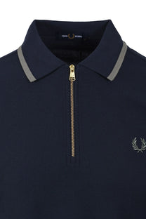 Fred Perry Crepe Pique Polo Shirt Dark Airforce Fred Perry