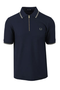 Fred Perry Crepe Pique Polo Shirt Dark Airforce Fred Perry