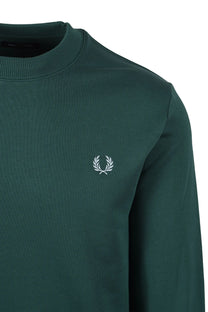 Fred Perry Crew Neck Sweatshirt Sport Green/Track Blue Fred Perry