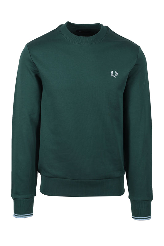 Fred Perry Crew Neck Sweatshirt Sport Green/Track Blue