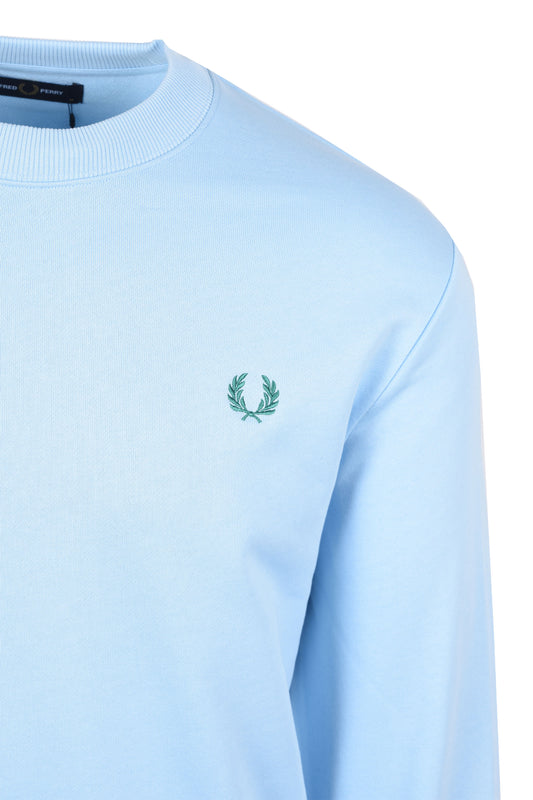 Fred Perry Crew Neck Sweatshirt Track Blue/Burnt Red/Green