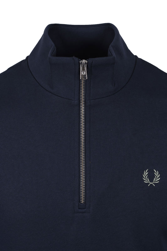 Fred Perry Half Zip Sweatshirt Dark Airforce/Lilac/Bayleaf