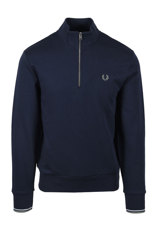 Fred Perry Half Zip Sweatshirt Dark Airforce/Lilac/Bayleaf