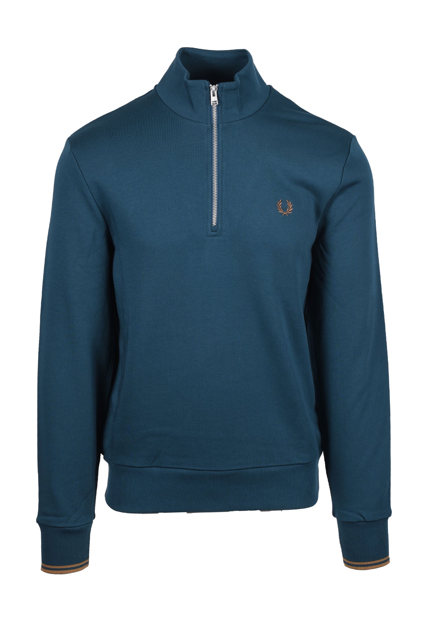 Fred Perry Half Zip Sweatshirt Dark Petrol/Shaded Stone