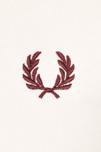 Fred Perry Half Zip Sweatshirt Ecru/Court Blue/Oxblood Fred Perry