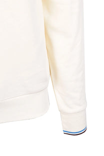Fred Perry Half Zip Sweatshirt Ecru/Court Blue/Oxblood Fred Perry