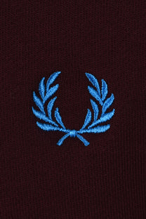 Fred Perry Half Zip Sweatshirt Oxblood/Ecru/Court Blue Fred Perry